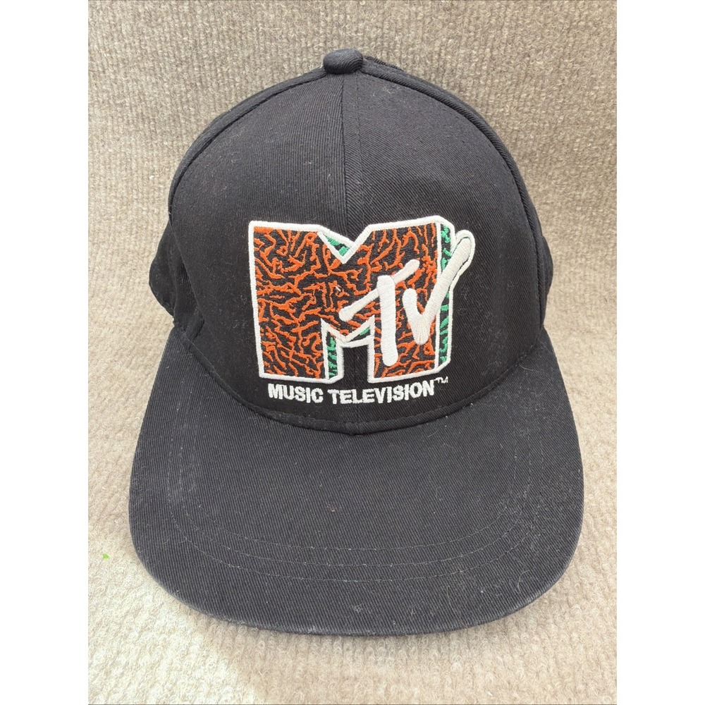 H&M Divided MTV (Music Television) Hat Mens One Size Black Cotton Snapback